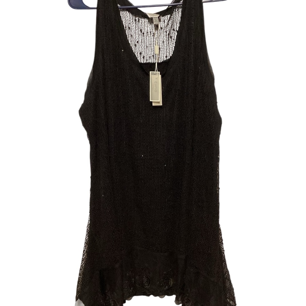 CUPIO Chic Black Lace Tank Top